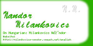 nandor milankovics business card